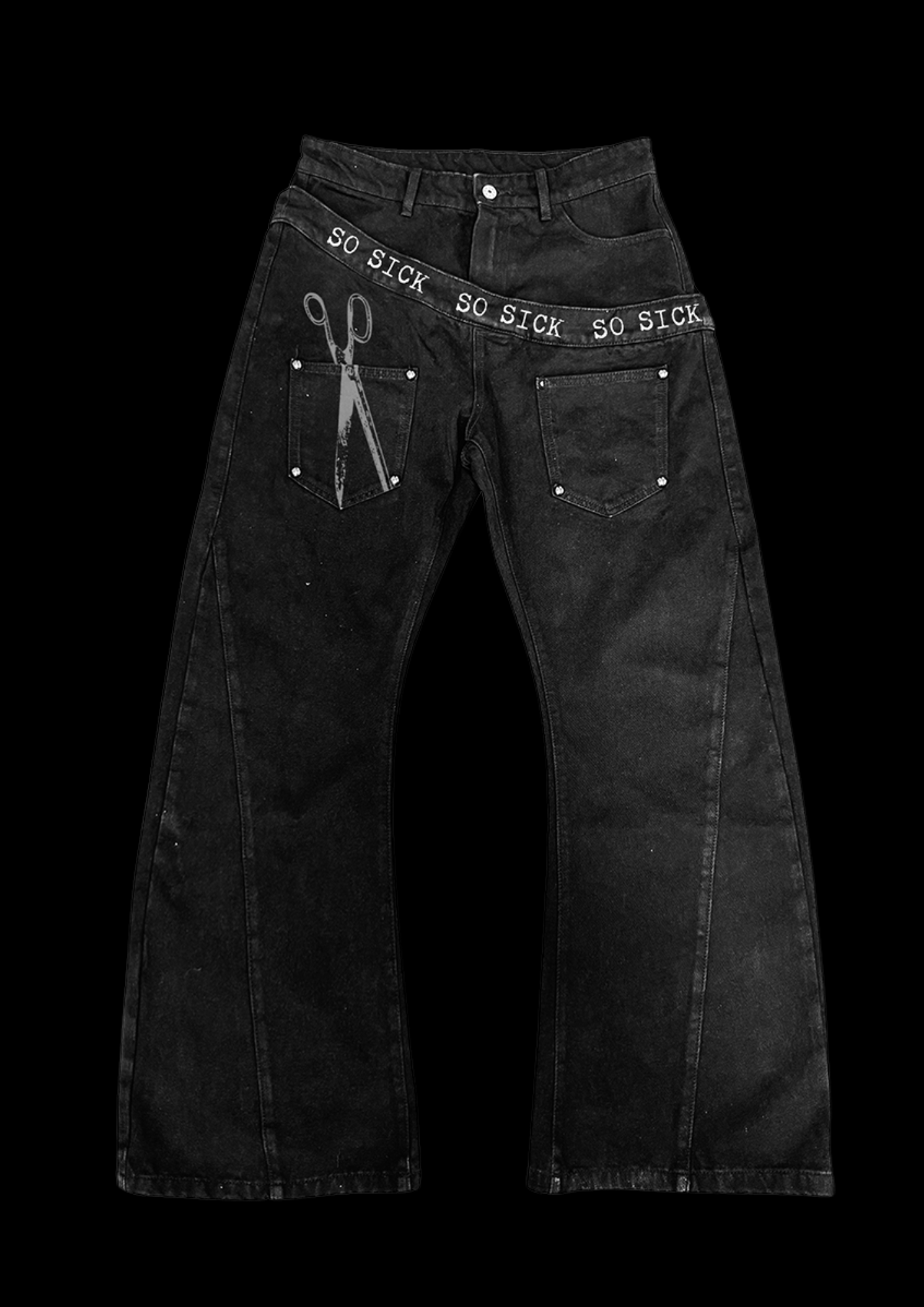 'SCIZZXRZ' FLARED JEANS ♰